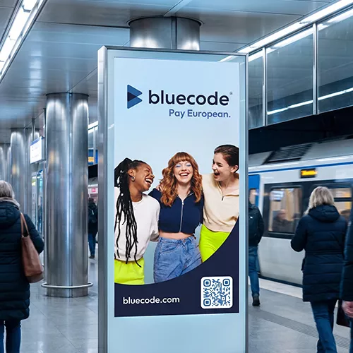 Bluecode Werbeplakat